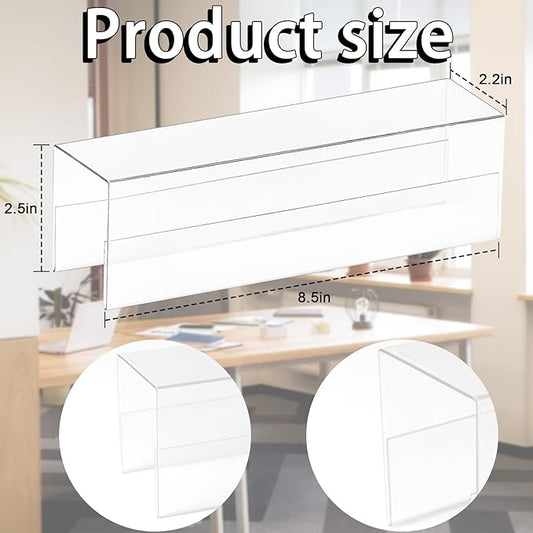 2X8 PET Cubicle Name Plate Holders Cubicle Name Plate Sign Holder Wide 2.2 in Name Plate Bracket Double Sided Nameplates for Walls Material Changeable Cubicle Name Plate Holder for School Office (4)