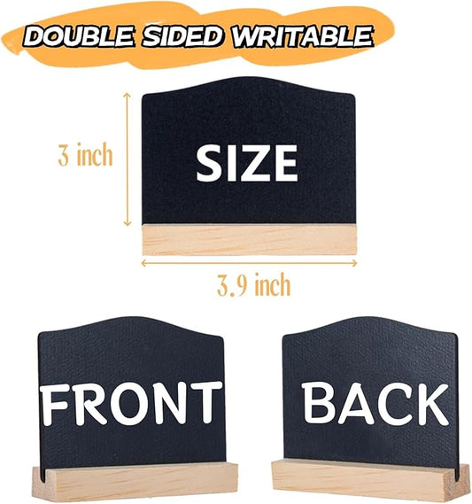 10 Pcs Reusable Mini Chalkboard Signs with Easel Stand for Food Labels, Double-Sided Use Message Board Signs, Weddings Place Cards, Birthday Parties, Table Numbers, Plants, Special Event Decorations