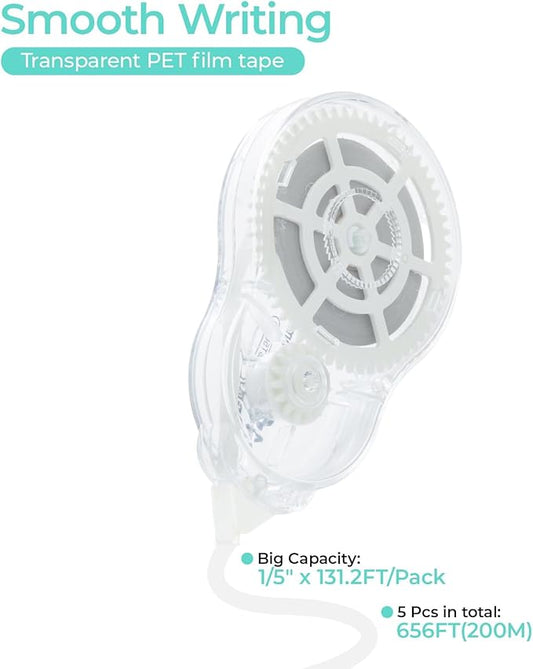 M&G 5 pack Correction Tape,131.2 Feet correction tape, Total 656FT/200M, Easy to Use Applicator for Instant Corrections, Office Products