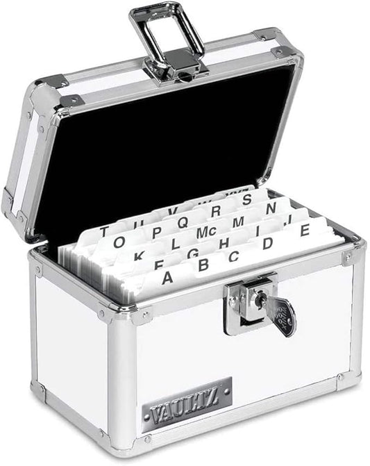 Vaultz Locking Index Card File, 3 x 5 Inches, White (VZ00174)