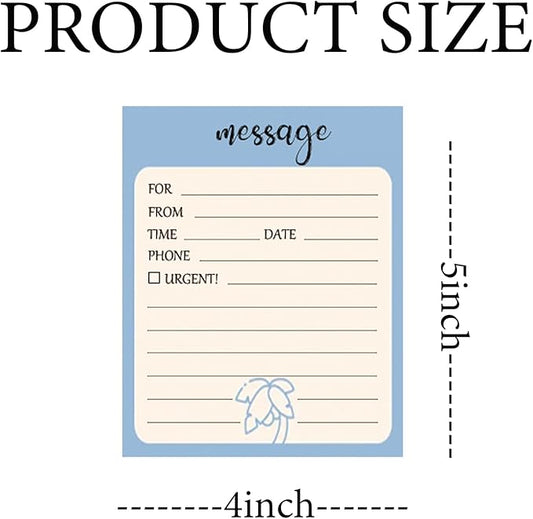 6 Pieces Telephone Message Sticky Notes Pads 4 x 5 Inch Self Adhesive Book Call Back Notepad for Work Call, Office Supplies 50 Sheets/Pack 6 Design (Blue)