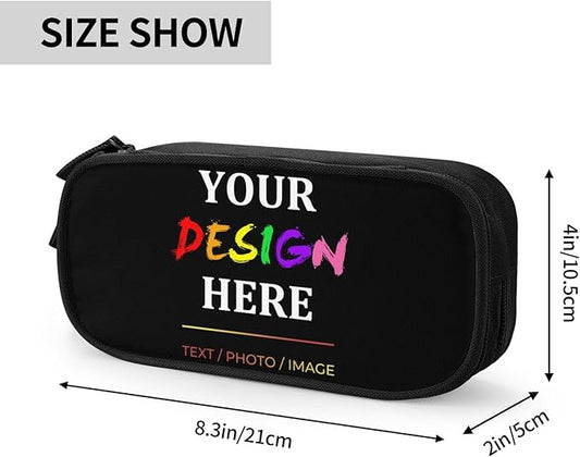 Pazacon Custom Pencil Case for Kids with Name Photo Text, Personalized Pencil Box for Women Men, Customize Pen Pouch Organizer School Supplies for Teen Students