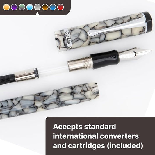 Conklin Duragraph Fountain Pen Cracked Ice - Stub Nib