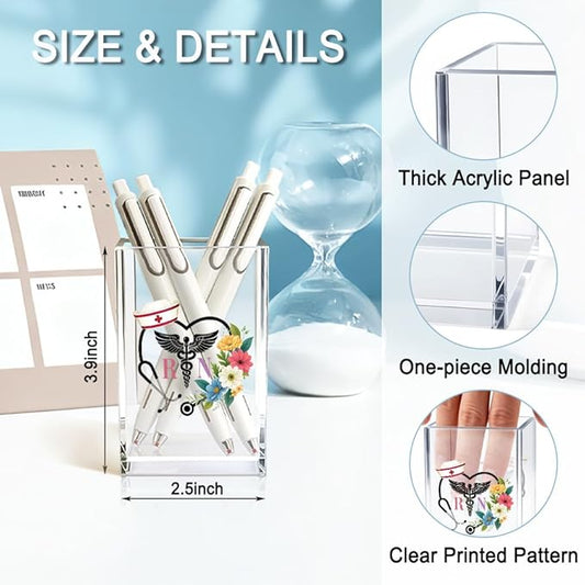 QYUVK RN Acrylic Pencil Holder Cup