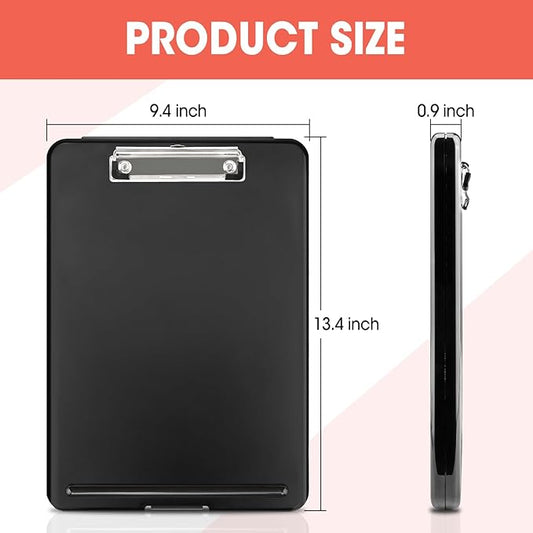 6 Pack Clipboard with Storage, High Capacity Storage Clipboard 8.5 x 11 with Pen Holder, Letter / A4 Size, Inner Plastic Folder Attached for Teacher Office Home, Size 13.4 x 9.4 x 0.9 in