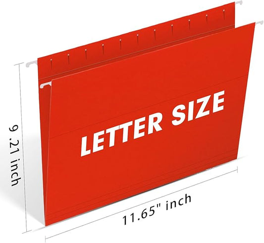 Hanging File Folders, RAZCC 30 Pack Reinforced Hanging Folders Letter Size, Designed for Bulky Files, Filing Cabinet, Adjustable Tabs, Assorted Colors