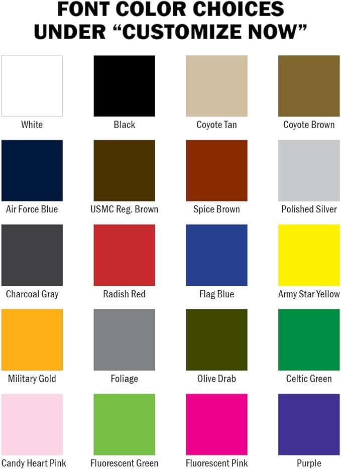 Custom Uniform Name Tapes Solid Colors. Black Webbing, 3.5 Inch Sew on