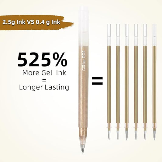 CAISEXILE 12 Skin Tone Glitter Gel Pens Set, 1.0 mm Fine Point for Black Paper & White Paper, Large Capacity Pens for Journaling, Adult Coloring Books, Drawing, Note Taking, Highlighting