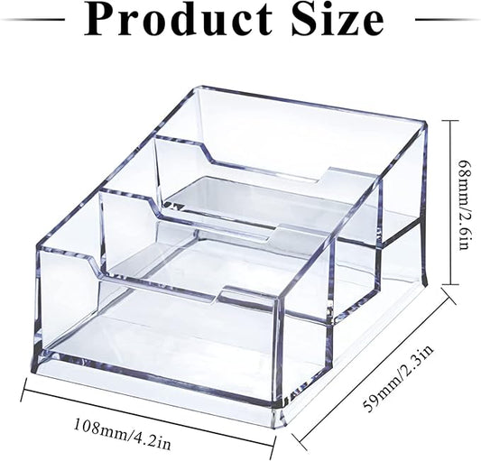 Meschett 3 Pack Clear Acrylic Business Card Holder,3 Tier Premium Acrylic Clear Business Card Holder Stand for Desk Fits 150 Business Cards