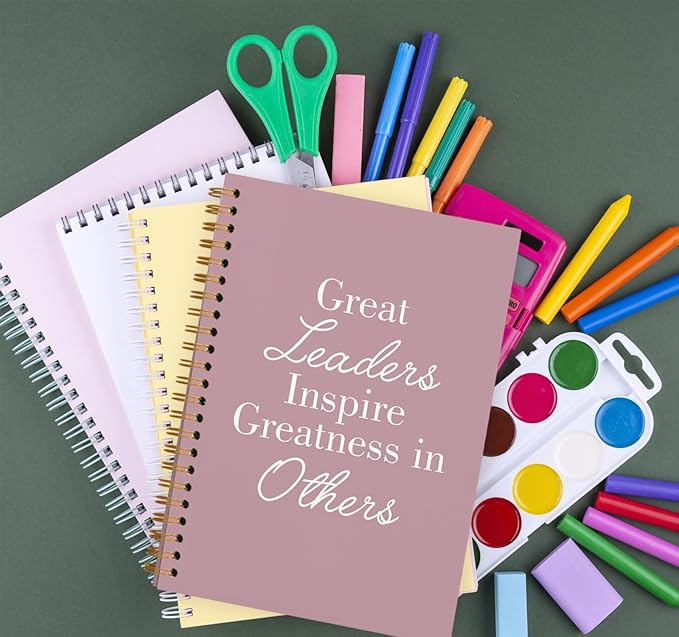 OXW Pink Meeting Notebooks for Work, Leadership Gifts Office Work Notebook Journal for Writing Note Taking, Thank You Gifts for Women Men Leader Boss Mentor Principal Manager, 5.5"x8.3"