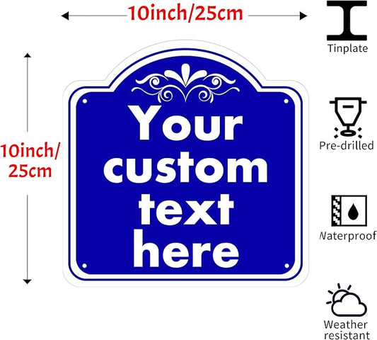 Custom Sign, Custom Indoor/Outdoor Decorative Sign,Aluminum Weatherproof Metal Sign Multiple Sizes, Customize for Office, Business, Workplace, office, Home, Delivery Signs