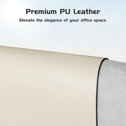 Aothia Leather Desk Pad Protector, Office Desk Mat, Large Mouse Pad, Laptop Desk Pad, Non-Slip PU Leather Desk Blotter, Waterproof Desk Writing Pad for Office and Home (Beige, 55" x 17")
