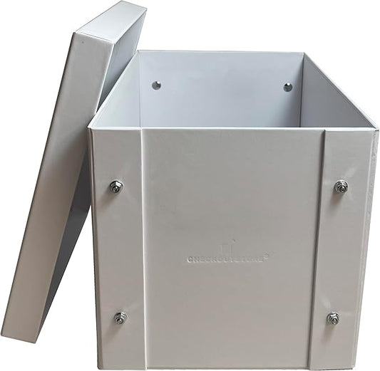 1 CheckOutStore White Stamp & Die Craft Storage Pocket Box (10.5 x 7.5 x 7.5)