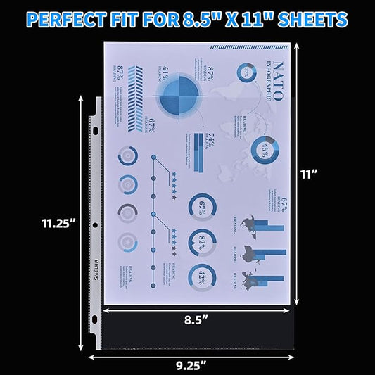 Sheet Protectors 600 Page,Page Protector 8.5" x 11" ,Upgraded Thick Material,for 3 Ring Binder, Top Loading Paper Protector with Reinforced Holes,Holds Multiple Sheets