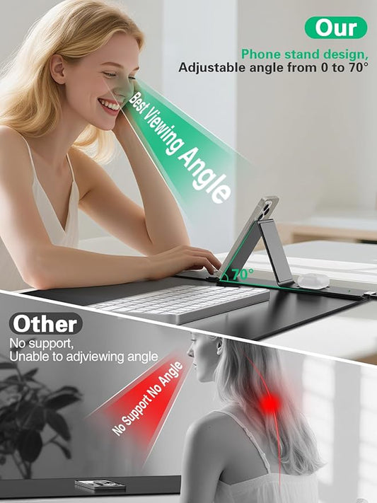 Mouse Pad, Office Desk Mat, Large Gaming Mousepad with Superior Micro-Weave Cloth, XXL Desk Pad with Stitched Edges, Non-Slip, Waterproof Writing Keyboard Pad for Gamer, Laptop, Work & Home