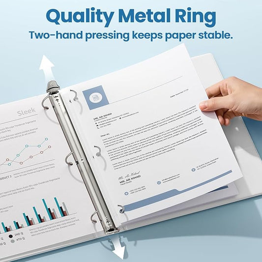 SUNEE 3 Ring Binders 1 Inch 12 Pack, Clear View Binders Bulk Three Ring PVC-Free (Fit 8.5x11 Inches) for School or Office Supplies, White
