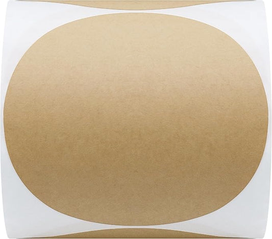 Hybsk Round Color Coding Circle Dots Labels Warehouse Inventory Organizer Stickers (3 inch, Kraft)