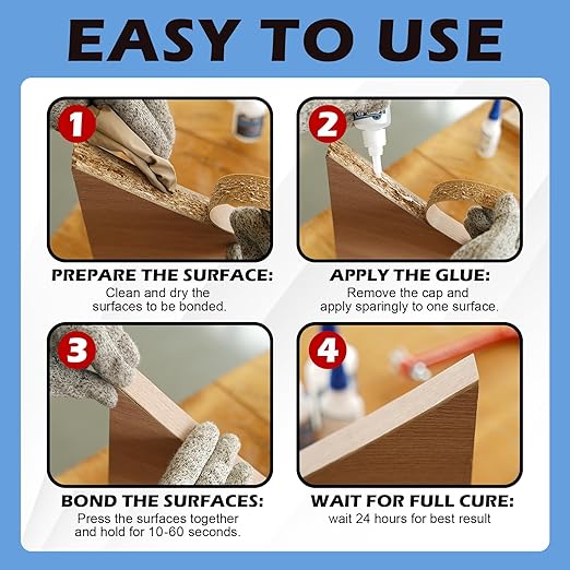 CYAFIXED Professional Grade Cyanoacrylate Super Glue, Ultra Thick Viscosity CA Glue for Woodworking, 2 oz. (56.8 Grams) - Instant Adhesive for Woodworking, Gap Filling, Heavy Duty Wood Bonding