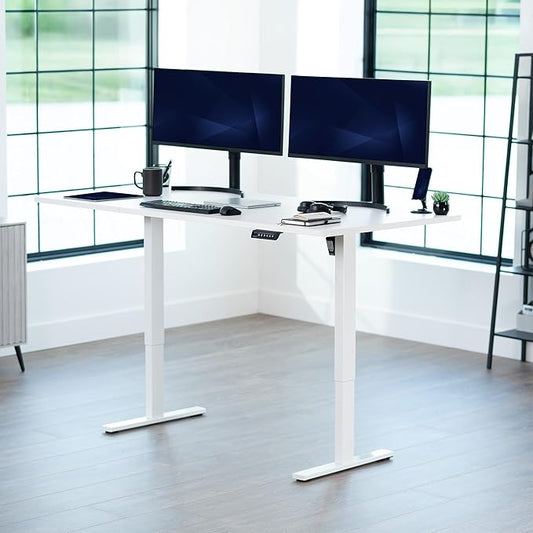 VIVO Electric 71 x 36 in Standing Desk, Memory Height Adjustment, 1B Series, Holds 220 lbs, White Top White Frame, DESK-KIT-1W7W-36