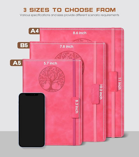 Biuwory Lined Journal Notebook for Women Men,256 Pages B5 Large Hardcover Leather Journals for Writing,Travel,Business,Work & School,College Ruled Notebooks for Note Taking,Diary Notepad 7.8"×10.2"