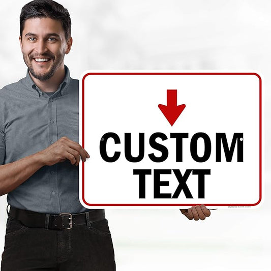 Custom Arrow Directional Sign, 18x24 Inches, Rust Free .063 Aluminum, Fade Resistant, Made in USA by My Sign Center