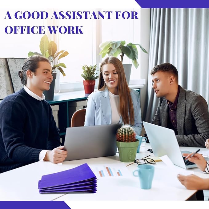 Skyygemm 60 Pcs Classification Folders Letter Size, 1 Divider Pressboard File Folder with Fasteners, Expanding File Organizer Bulk for School Teachers, Office Employee, Coworker, Staff (Purple)