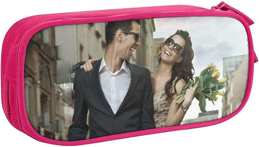 Nigmuye Custom Pencil Case Personalized Add Photo Text Pen Bag Large Capacity Zipper Pencil Box for Office Travel Graduation Gifts