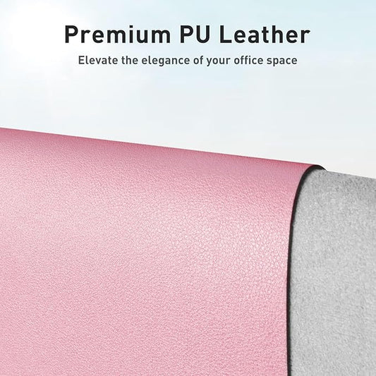 Aothia Large Faux Leather Desk Pad / Mouse Pad — Pink