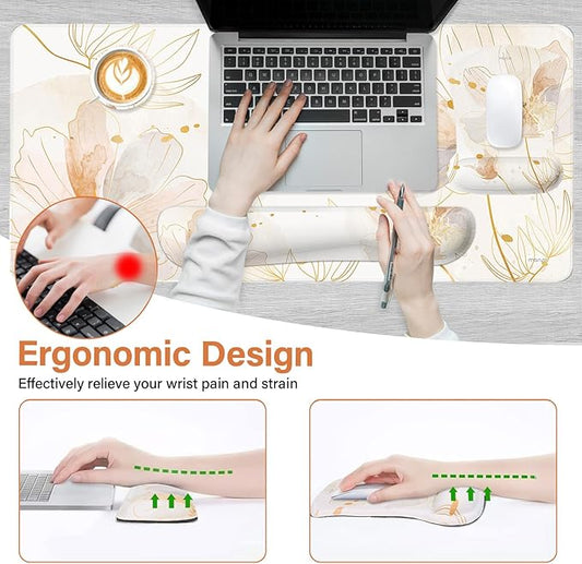 MOSISO Desk Mat & Keyboard/Mouse Pad Set — Orange