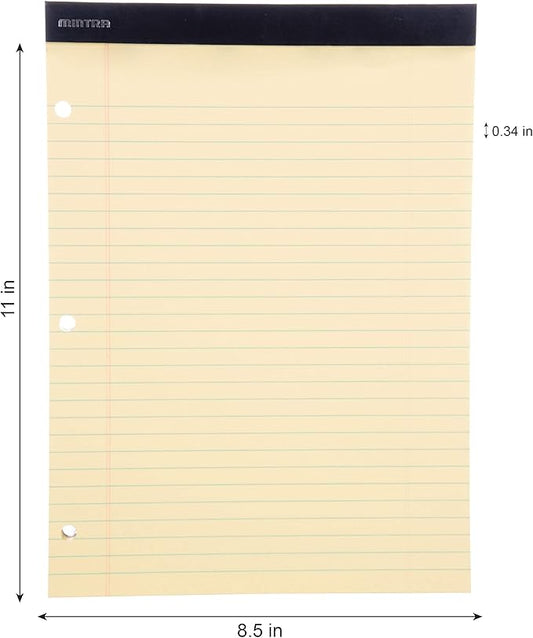Mintra Office Legal Pads (Double Pad 3pk (Canary), 8.5in x 11in (Wide Ruled))