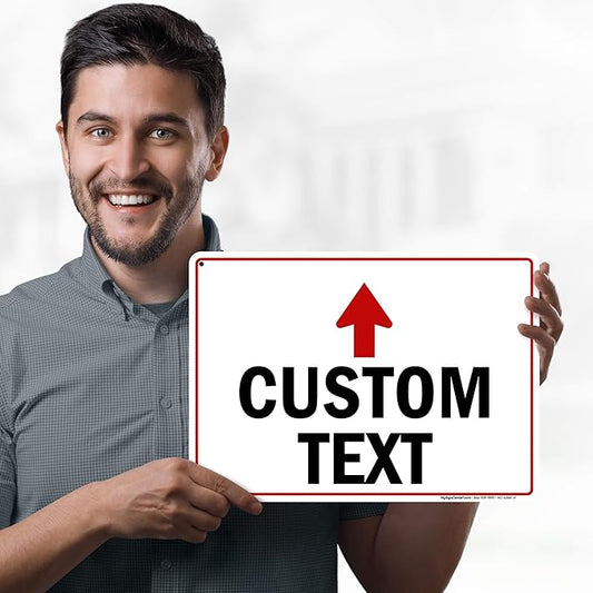 Custom Arrow,Custom Directional Sign, Up Arrow,10x14 Inches, 55 mil thick HDPE (high density polyethylene), Made in USA by My Sign Center