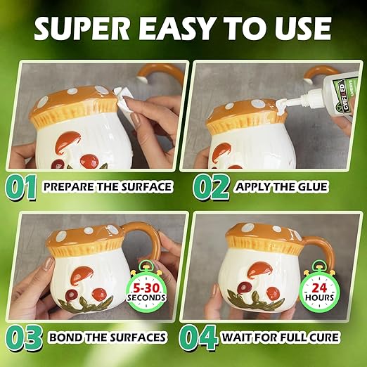 Medium Super Glue Kit, 56.8 Gram (2oz) CA Glue with Anti-Clog Cap & Microtips for Woodworking, 3D Printing, Aquarium, Crafts, Plastic โ Instant Cyanoacrylate Adhesive Repair Shoe, Ceramic, Glass