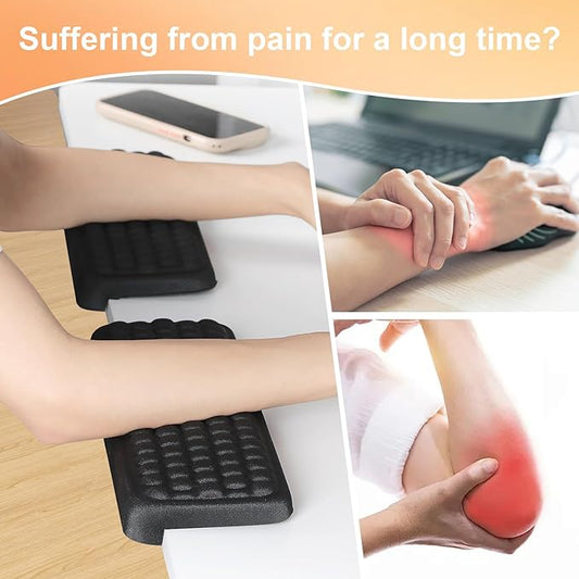 L-Shaped Desk EdgeRest, 2-Piece Set,Desk Elbow Pad, Ergonomic Design, Suitable for Desk and Table Edge, Memory Foam Material, Non-Slip and Wear-Resistant, Black Oval9(Fabric)