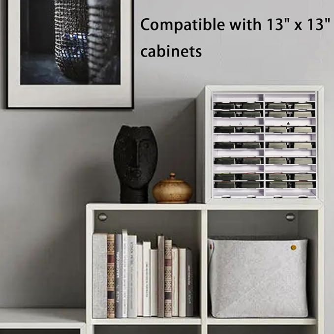 Krafetto 26 Grids Ink Pad Storage Rack, Wall-mountable Stamp Pad Organizer Holder Compatible with 3" x 3" Ink Pads(Grid Size 6.2" W × 3" D × 0.8" H)