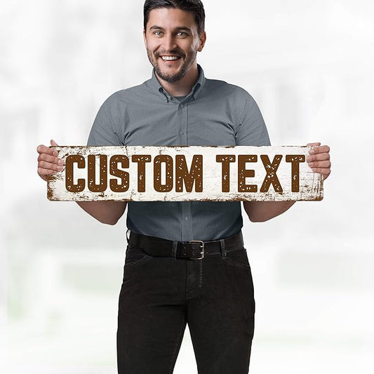Custom Sign, Custom Street Sign, 11 Font Colors, 13 Font Styles, 4 Hole Options, 22 Sizes, 6x30 Inches, Rust Free DiBound, Fade Resistant, Made in USA by My Sign Center (Rustic)