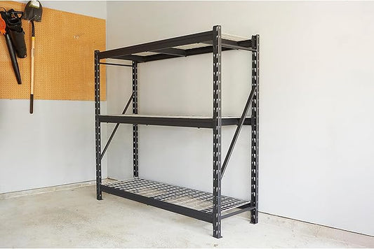 Ironton Industrial Shelving Rack, 3 Storage Shelves Steel Construction 3-Tier Rack with 2000-Lb Load Capacity Per Shelf, Garage Storage Rack