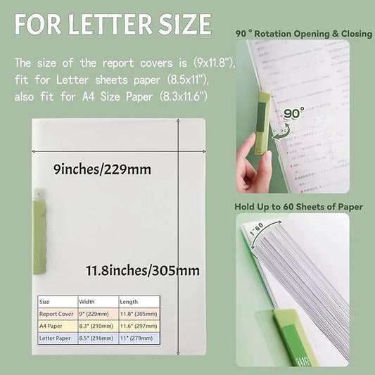 INDKOPVA Plastic Report Covers, 10Pcs File Folders Letter A4 Sheet Size, Clear Front Report Covers for Documents Presentation Resume Office School Home Organizer Binder (Plain Color, 10PCS)