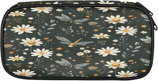 Pardick Pencil Case,Butterfly Daisy Big Capacity Pencil Pouch Coin Pouch Stationery Organizer For Teen School