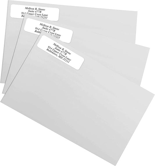 White Personalized Return Address Labels Without Dispenser - Roll of 250 Custom Stickers