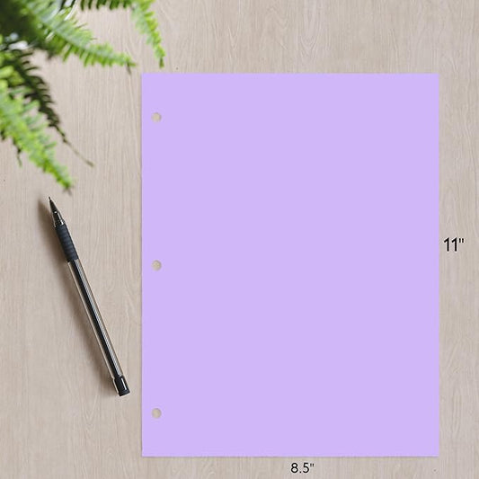Copy And Printing Color Paper, 20 Lb. 3 Hole Punch 500 Sheets Per Ream. (Lavander/orchid)