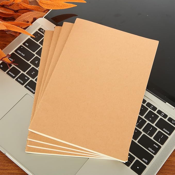 MIVIDE 50 Pack A5 Kraft Notebooks Bulk, 8.3” x 5.5” Lined Paper Journal Notebooks, 30 Sheets 60 Pages, Lined Travel Notebooks for Writing, Making Plans, School Office Supplies