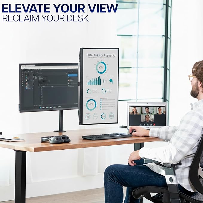 VIVO Dual Monitor Desk Mount (Black)