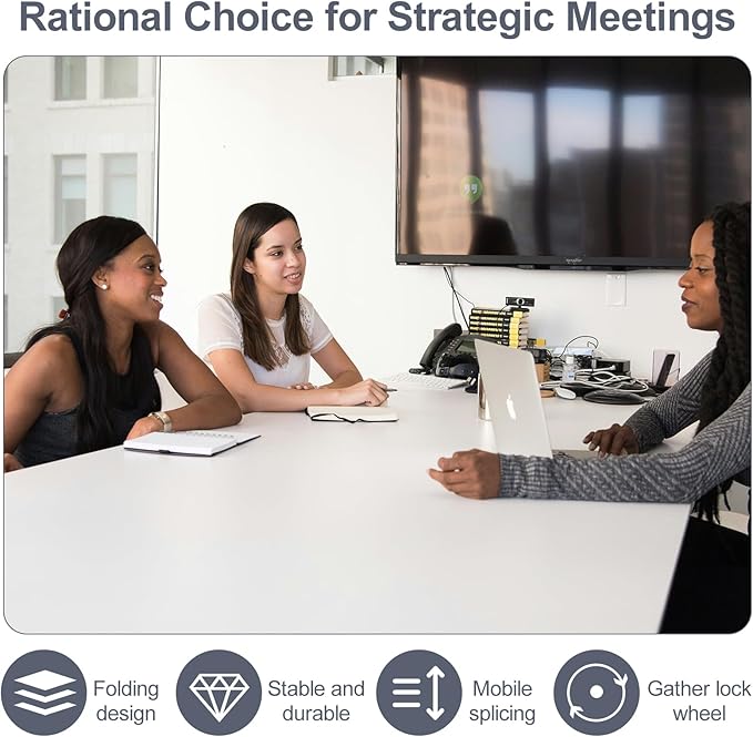 Conference Table for 4-10 People,Wooden Meeting Room Table with Thicken Tabletop and Wood Base,Modern Meeting Training Desk for Conference Room Tables Seminar Room