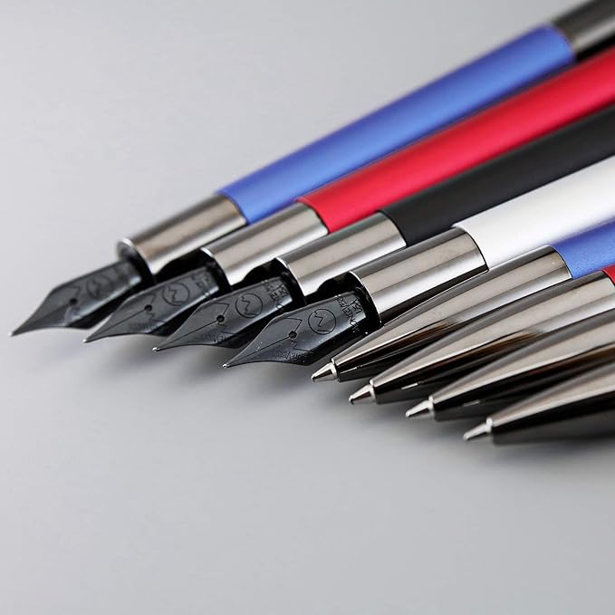 Monteverde USA Ritma Fountain Pen in Silver – Broad Nib, Bold JoWo Stainless Steel, Refillable Ink Cartridge/Converter – Ideal for Executives & Artists