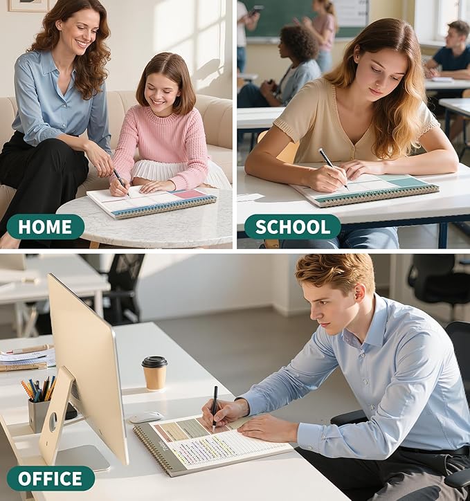 ALKALO 104 Pgs Weekly To Do List Notepad, 52 Duplex-Printed Undated Sheets 100 GSM(8.5"×11") Weekly Desk Planner For Work Home School Office Desk Accessories Supplies & Goal Setting Tasks - Green