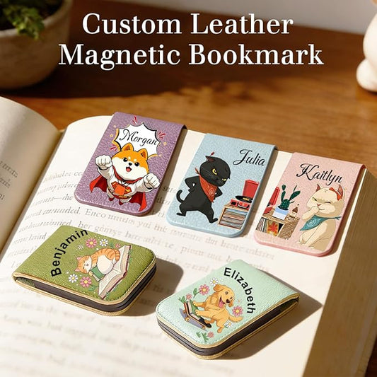 Magnetic Bookmark Clip Personalized for Readers, Custom Name Magnetic Page Marker for Books,4 Pack Gifts for Book Lover, Teachers, Student, Women and Firends