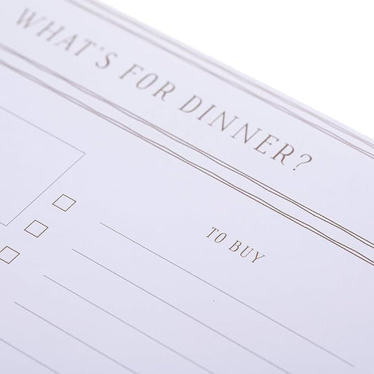 Graphique Large Magnetic Notepad, Gold Stripes–150 Sheets, 6” x 8”–Front Says,“What’s For Dinner”, Sticks to Any Magnetic Surface, Perfect for Shopping Lists, Makes a Great Gift (MLN002)