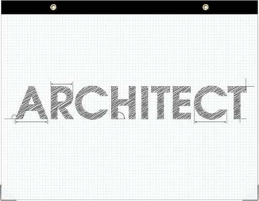 (2 Pack) Large Engineering Graph Paper Pad, 100 Sheets/200 Pages, 22" x 17" Quadrille Grid Paper for Drafting, Engineering, Blueprint Drawing, Architect Designer, 4"x4" Blue Grid, Giant Drafting Pad