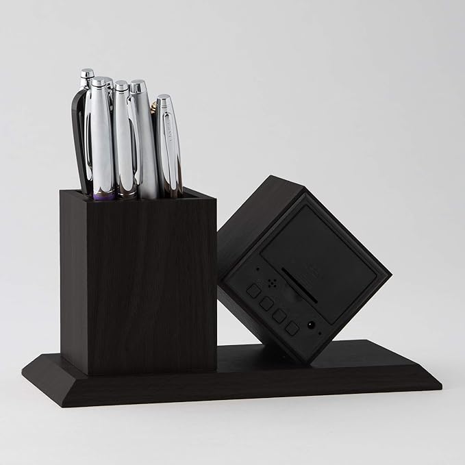 Things Remembered Engraved Digital Clock & Pen Cup Desk Organizer — Grey