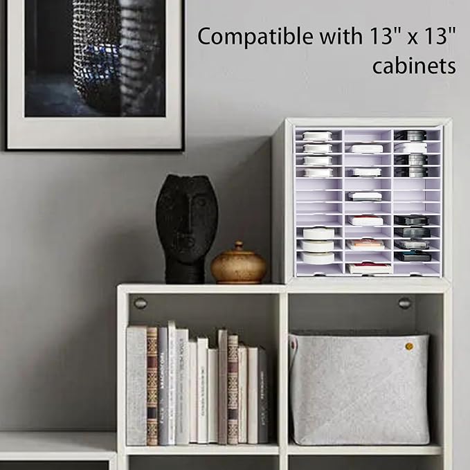 Krafetto 36 Grids Ink Pad Storage Rack, Wall-mountable Stamp Pad Organizer Holder Compatible with Standard Size Ink Pads(Grid Size 4.1" W × 3.9" D × 0.9" H)